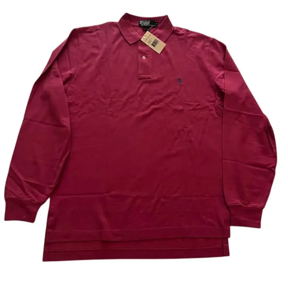 VTG Polo Ralph Lauren Shirt Pink Long Sleeve Medium NWT